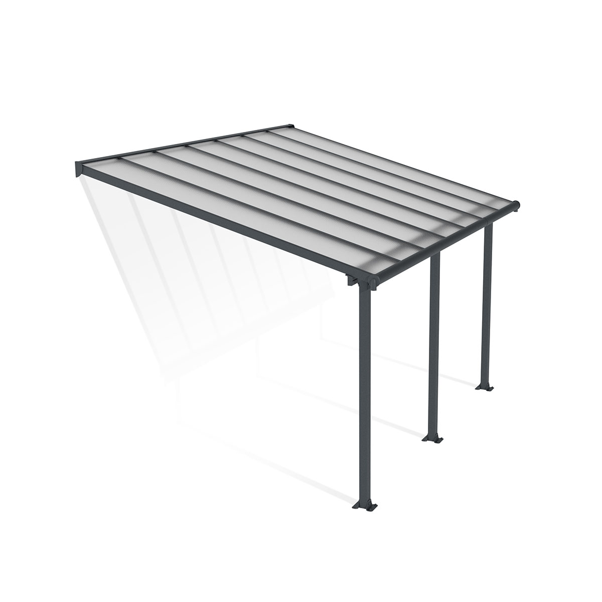 OLYMPIA PATIO COVER 3X4.25 GREY CLEAR 3 x 4 m