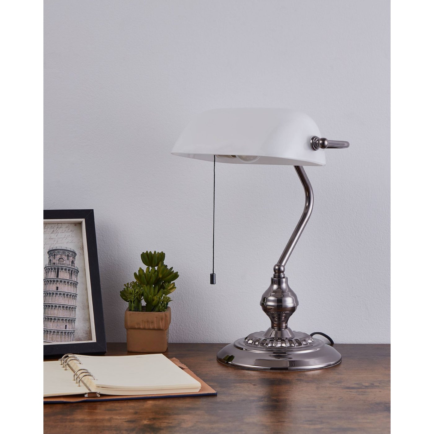 Bordslampa Eglo Banker Nickel Vit
