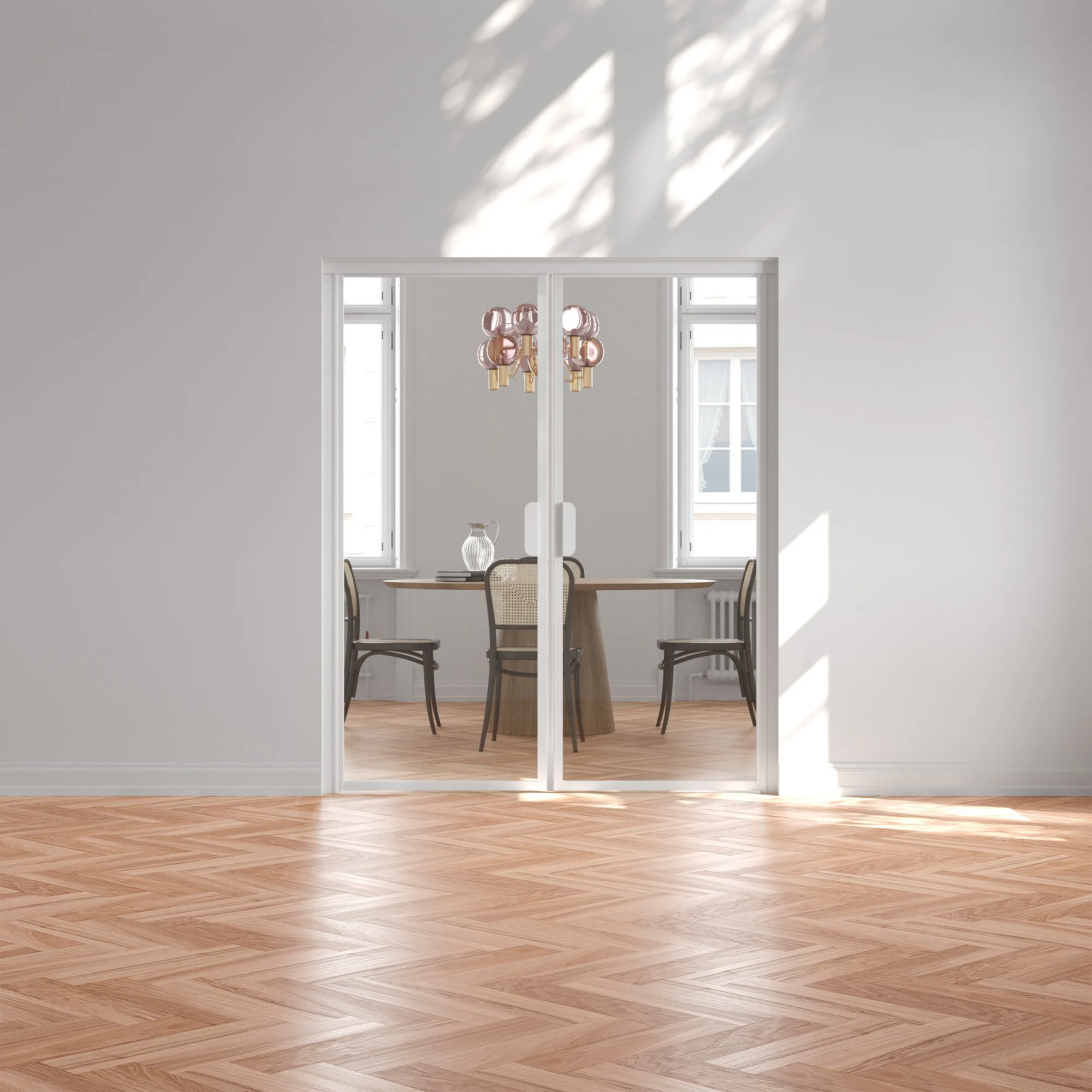 Bläk 775 New York Pardörr Vit, HxB: 2100x1400 mm, Klarglas