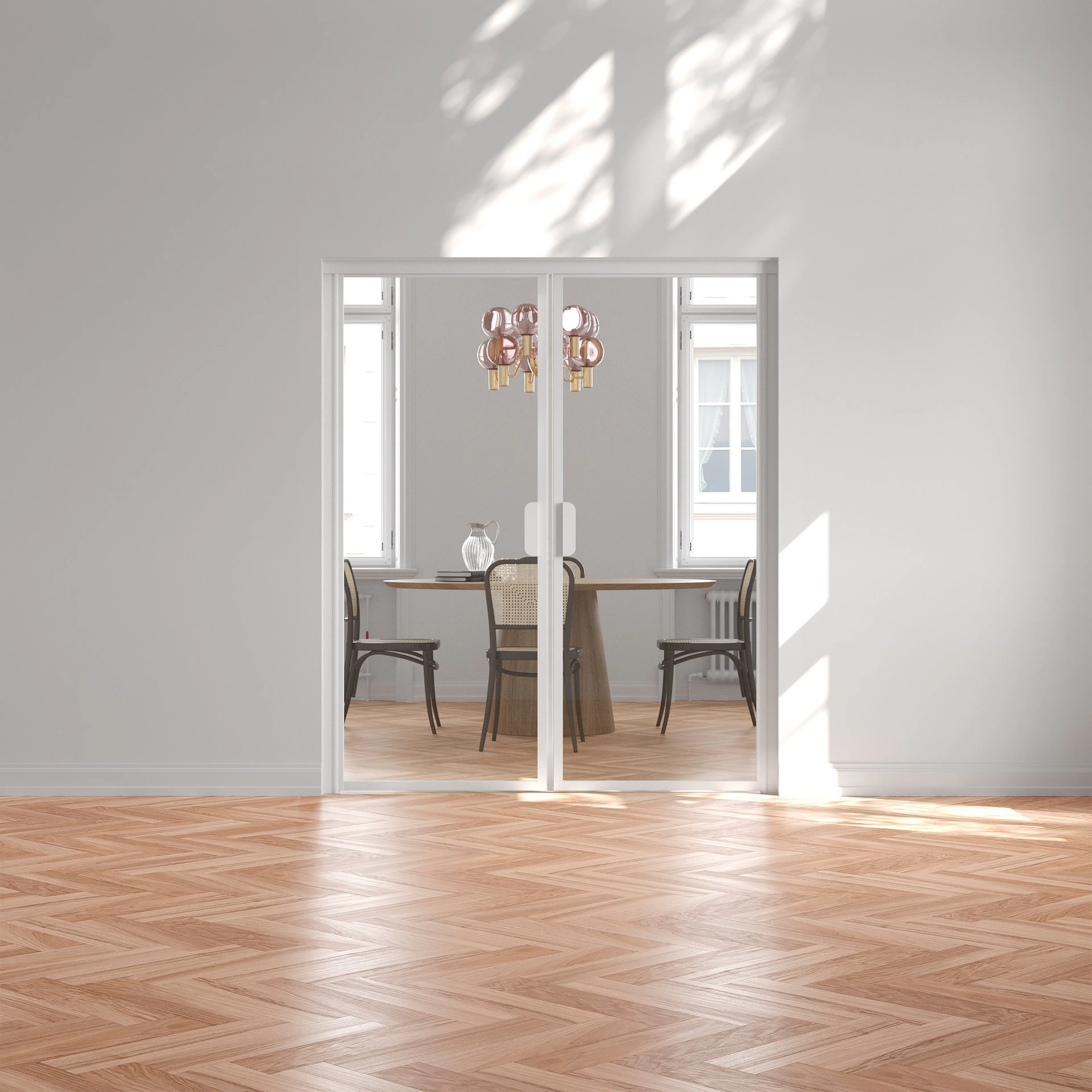 Bläk 775 New York Pardörr Vit, HxB: 2100x1400 mm, Klarglas