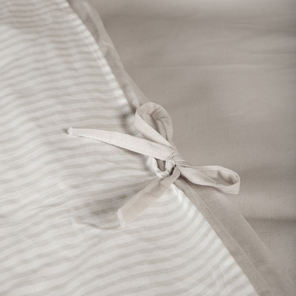 Jenna Bed Set Linen Cotton Light Grey 150x200 cm Färg: Ljusgrå, Mått: 150x200 cm