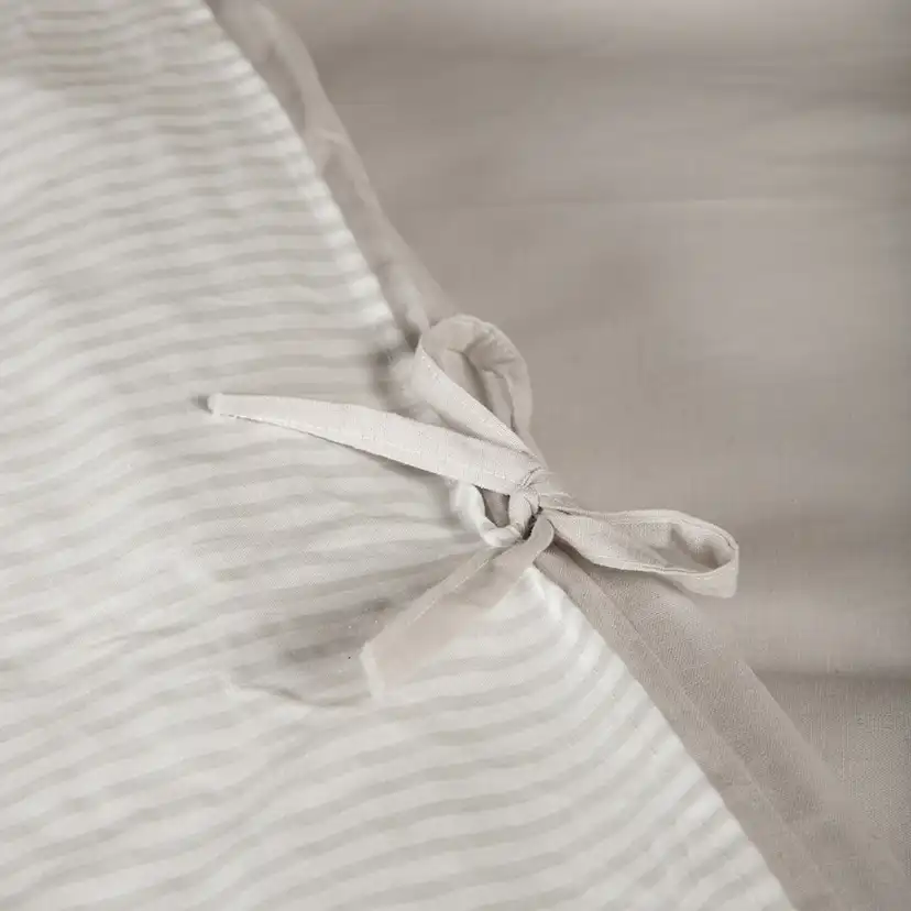 Jenna Bed Set Linen Cotton Light Grey 150x200 cm Färg: Ljusgrå, Mått: 150x200 cm