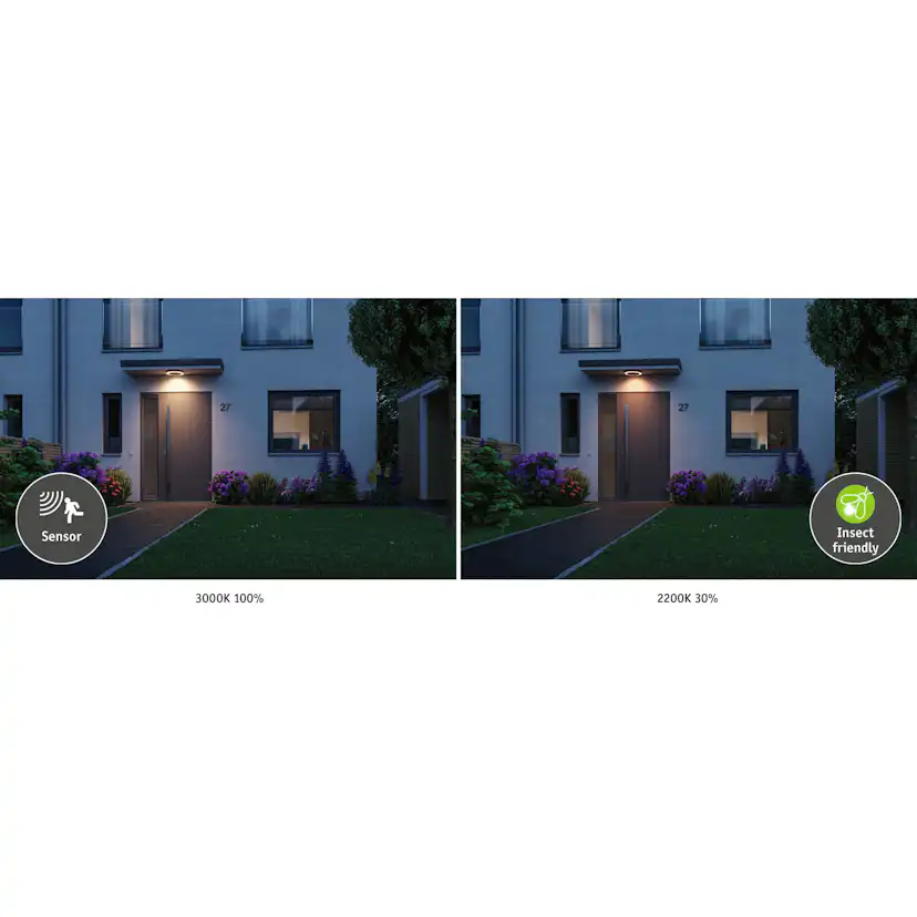 Taklampa LED Paulmann Smart Home Zigbee 3.0 Circula med Skymningsstyrd rörelsedetektor IP44 230V Färg: Antracit