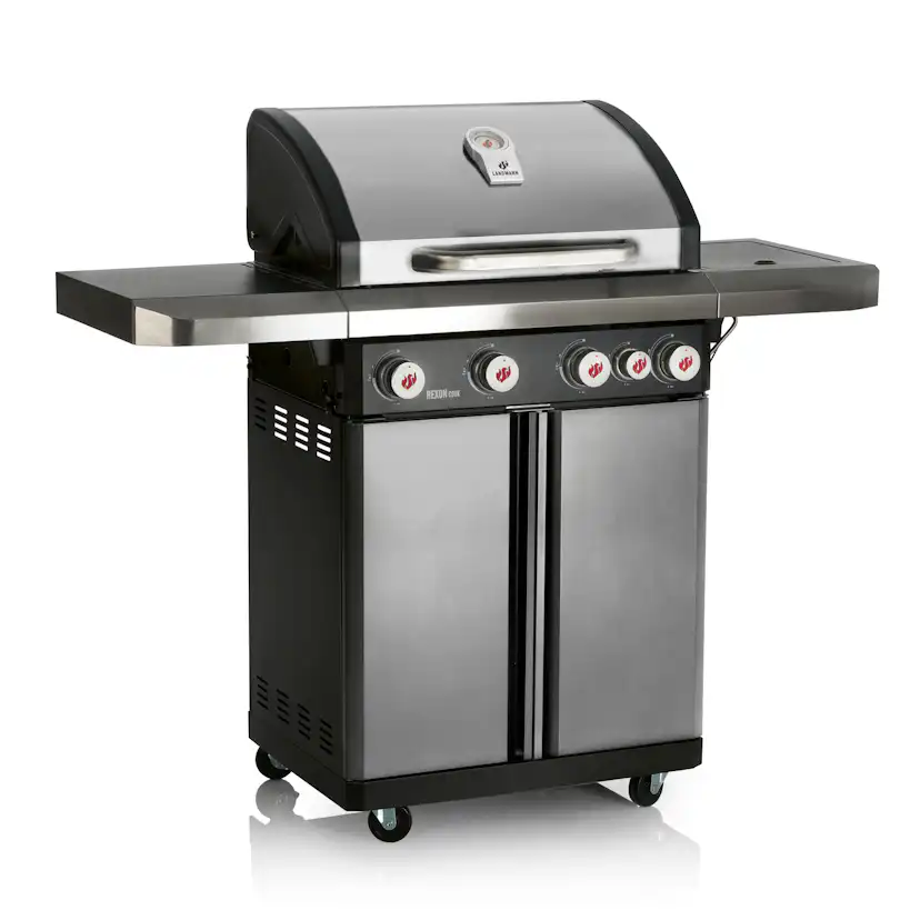 Gasolgrill Landmann Rexon Cook 4.1 2023 Rostfritt Stål Integrerad Tändare & Sidobrännare