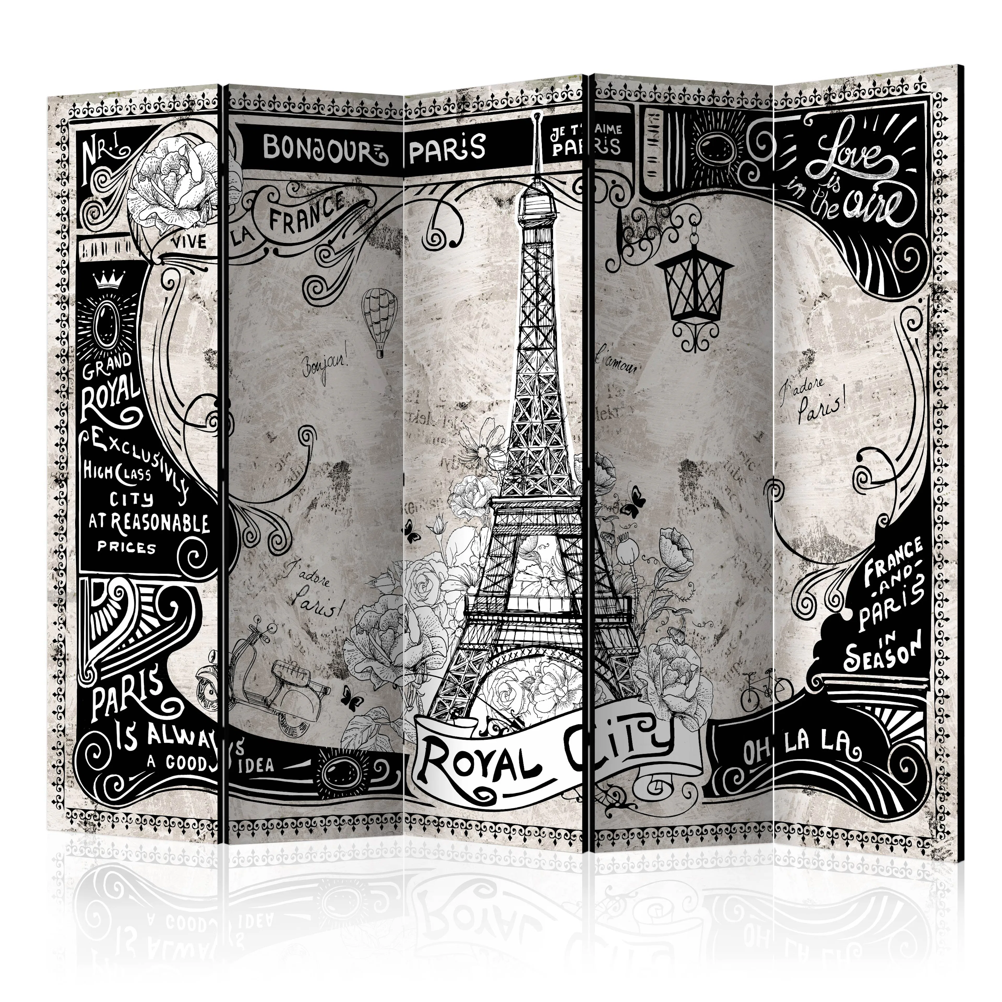 Rumsavdelare Skärmvägg Arkiio Bonjour Paris II Eiffeltornet  225x172 cm