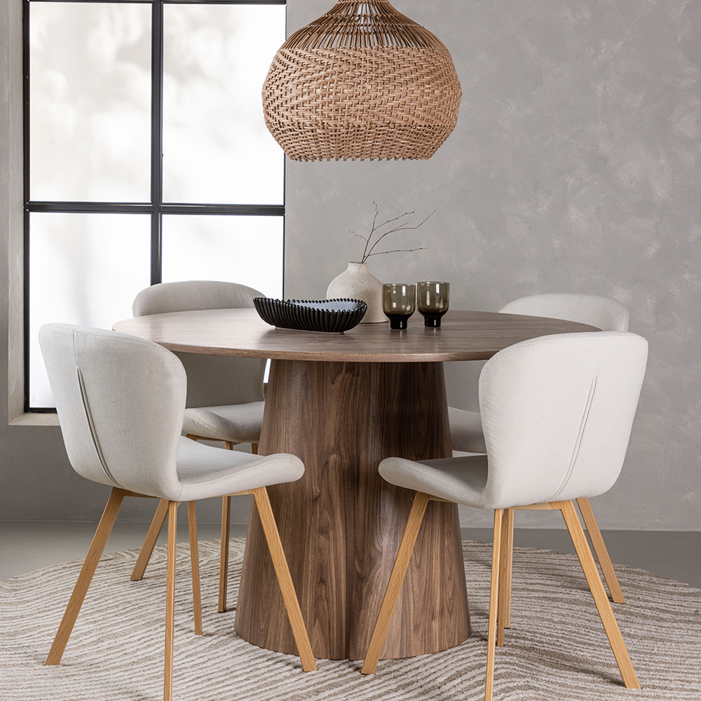 Matgrupp Venture Home Lanzo Ø120 cm med 4 st Lilja stolar