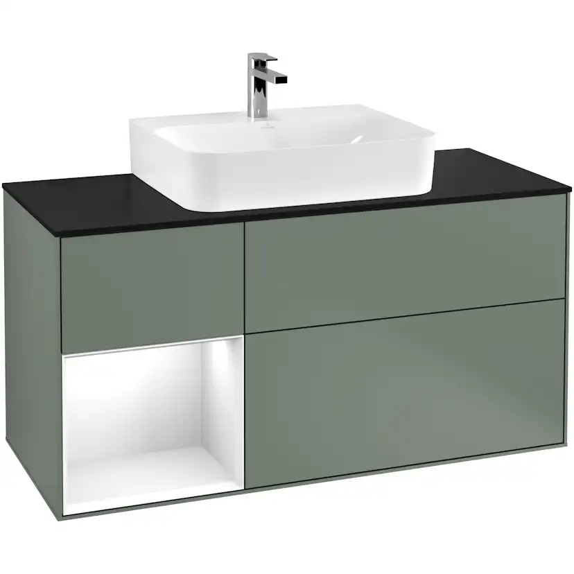Tvättställsskåp Villeroy & Boch Finion med 3 Lådor Hylla och Bänkskiva för Centrerat Tvättställ