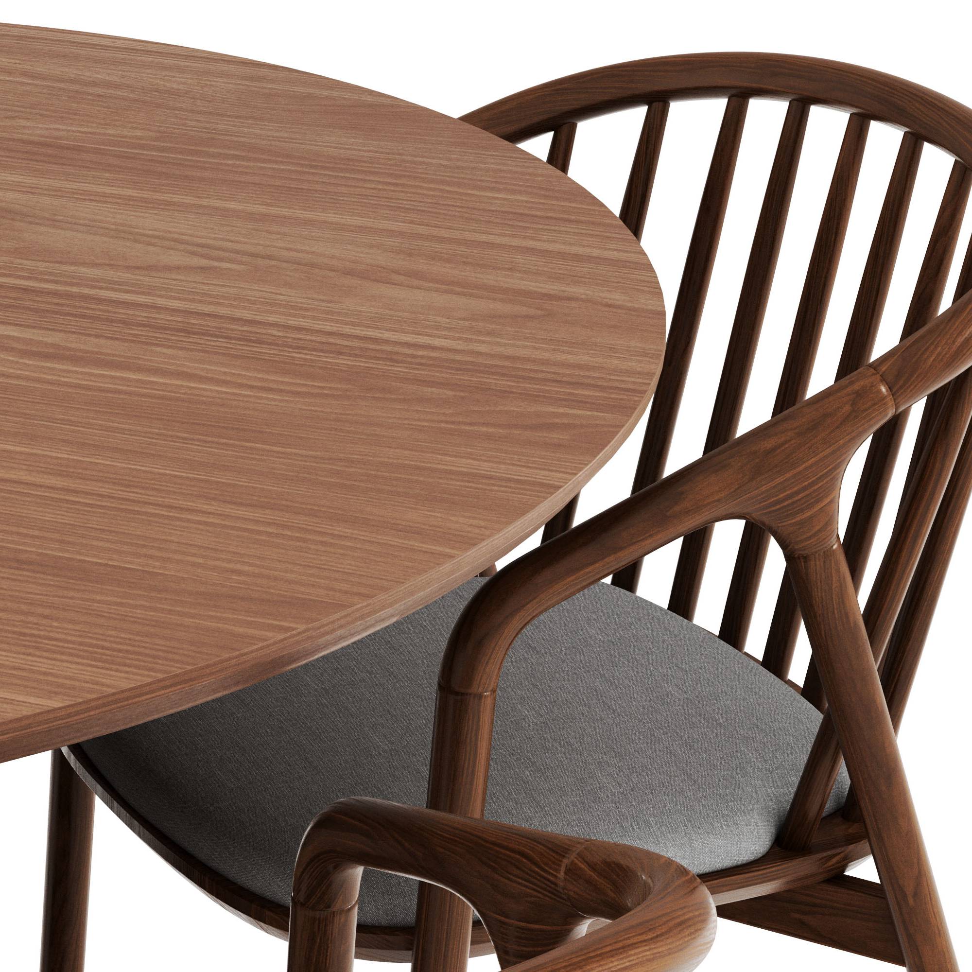 Matgrupp Bark Peyra Runt Matbord 120 cm med 4 Noira Matstol