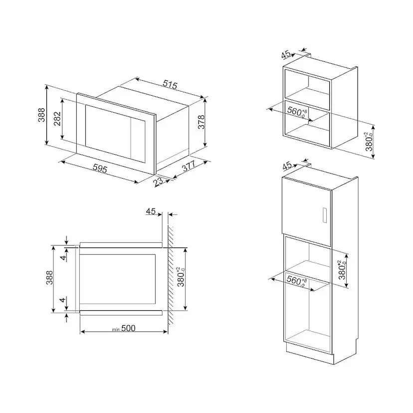 Inbyggnadsmikrovågsugn Smeg FMI325N