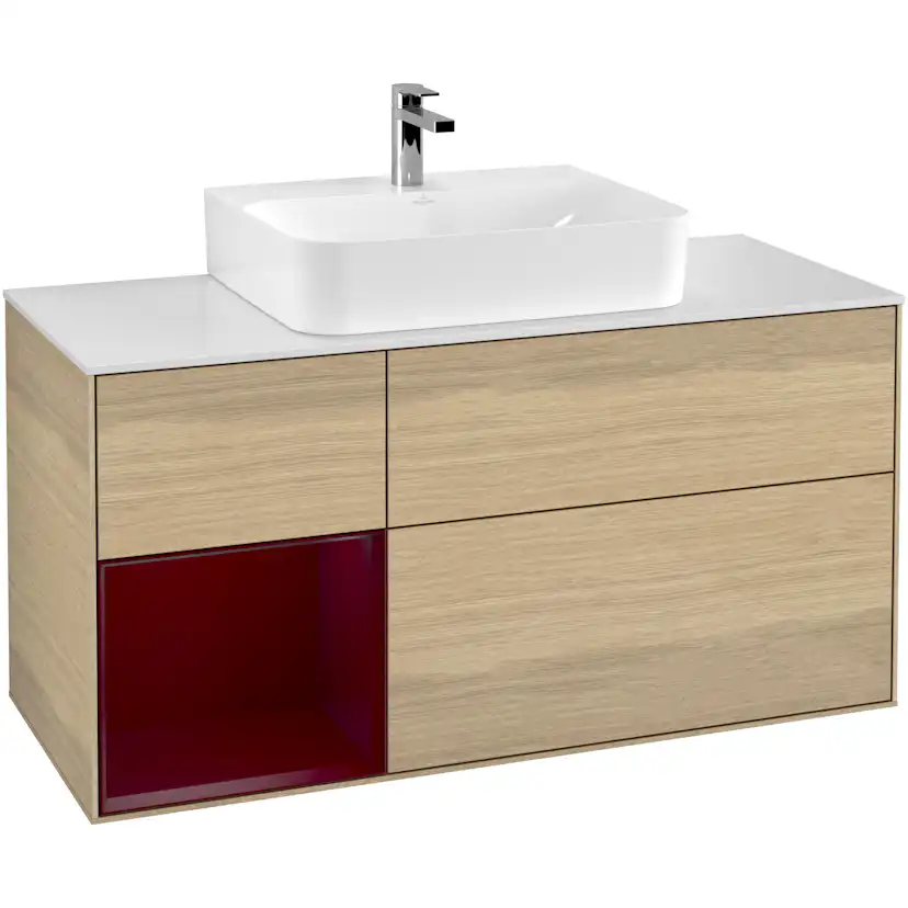 Tvättställsskåp Villeroy & Boch Finion med 3 Lådor Hylla och Bänkskiva för Centrerat Tvättställ