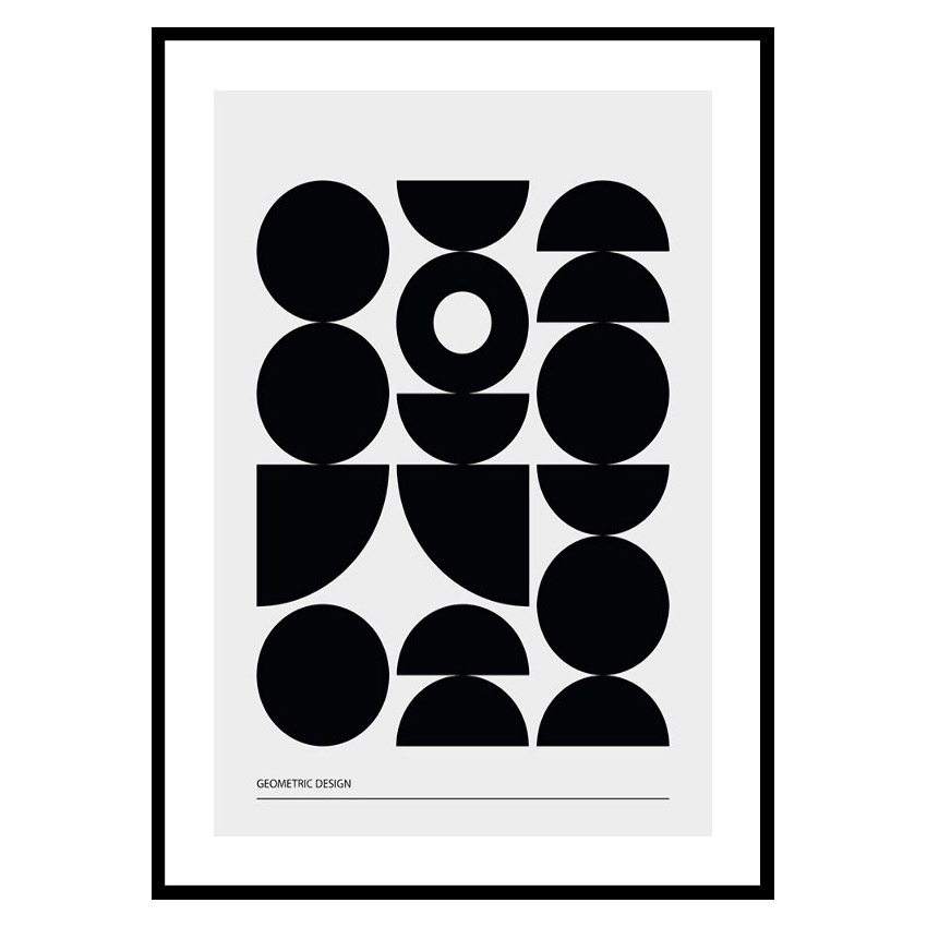 Poster Gallerix Geometric Graphic Black No1