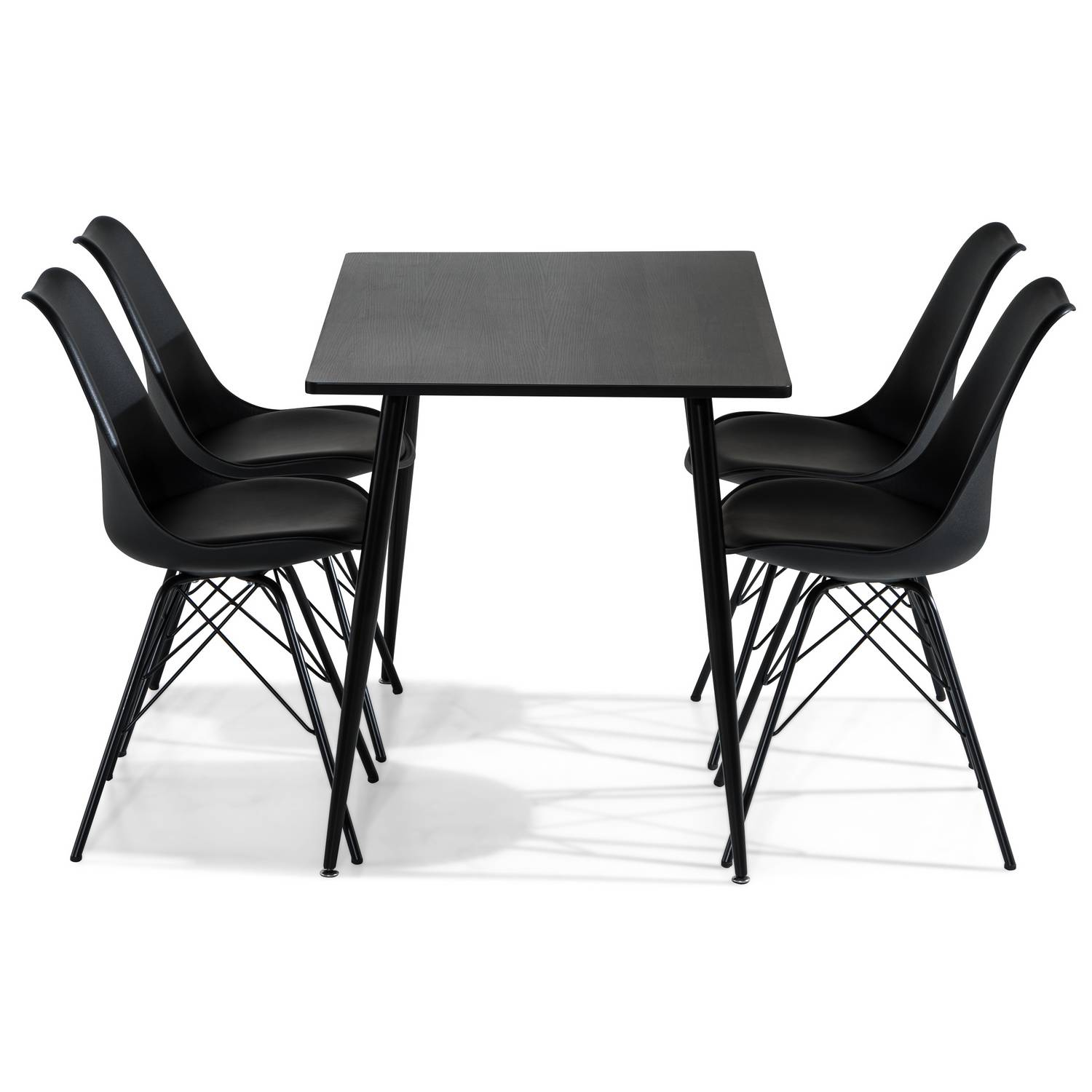 Matgrupp Basic Home Marcelen Rektangulärt Matbord 120 cm med 4 Shell Matstol