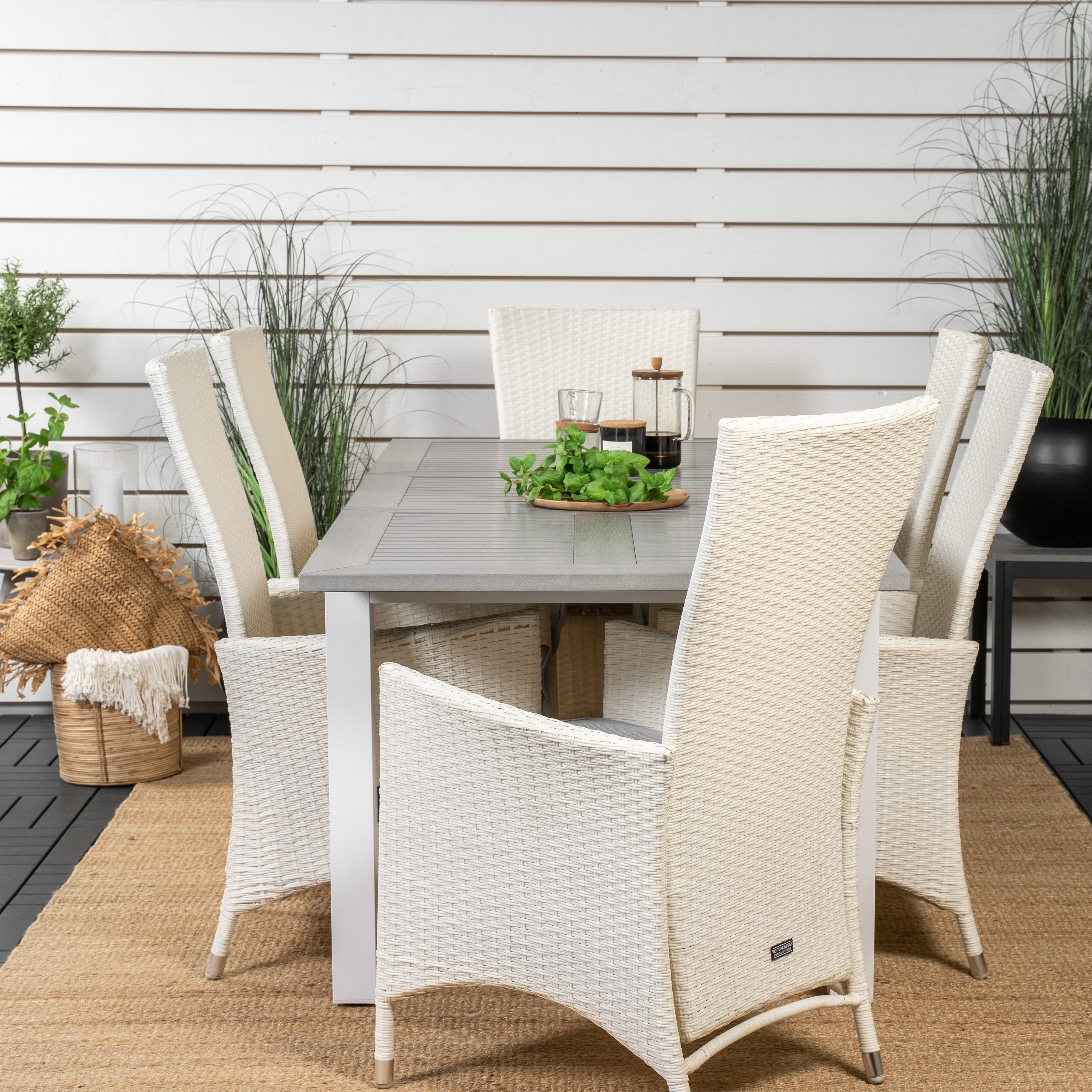 Matgrupp Venture Home Aleyna 160/240 med 6 Pishi Matstolar