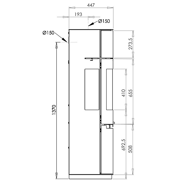 Braskamin Aduro 9.7 Fristående med Sidoglas 9kW