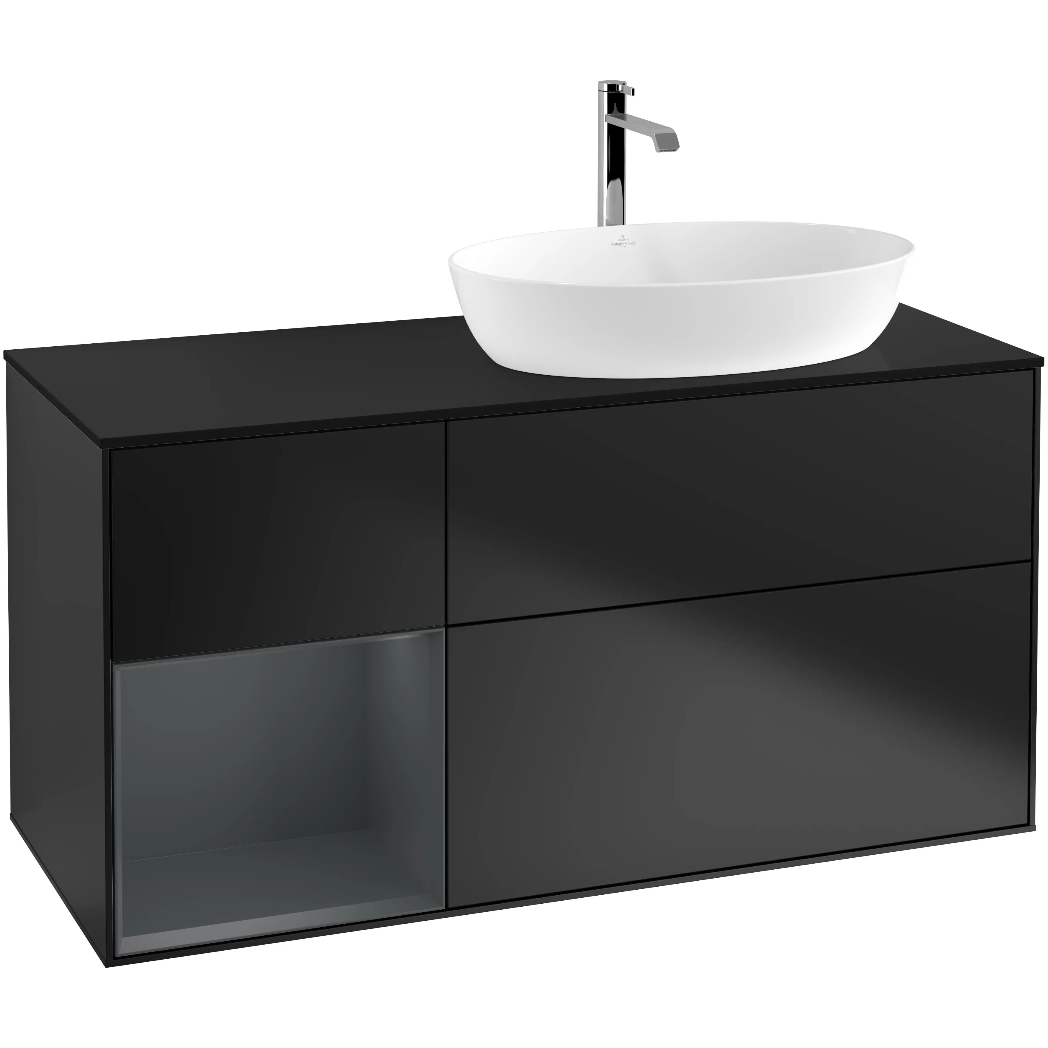 Tvättställsskåp Villeroy & Boch Finion med 3 Lådor Hylla och Bänkskiva för Ocentrerat Tvättställ från Artis & Collaro