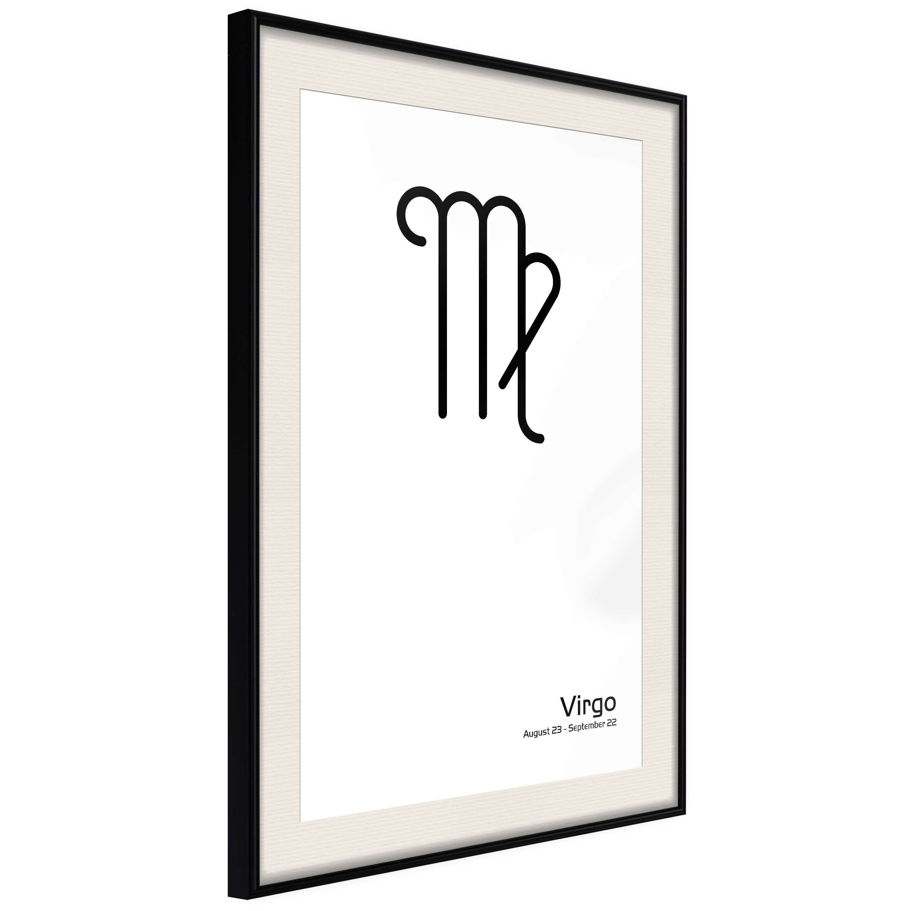 Affisch - Virgo [Poster] 30x45 Svart ram med passepartout, 30x45 cm