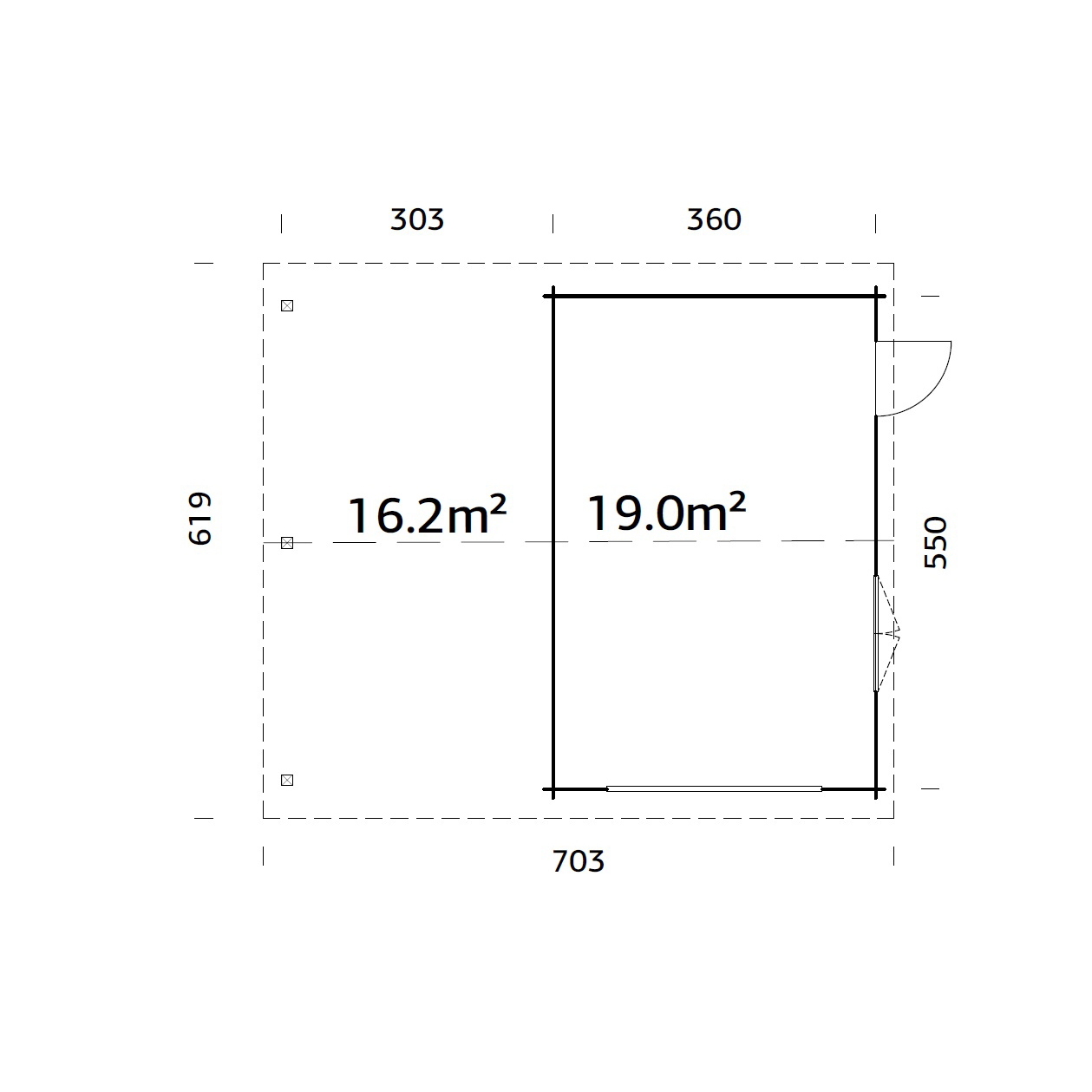 Roger 19,0+16,2 m2 kit BNDIP Impregnerad brun