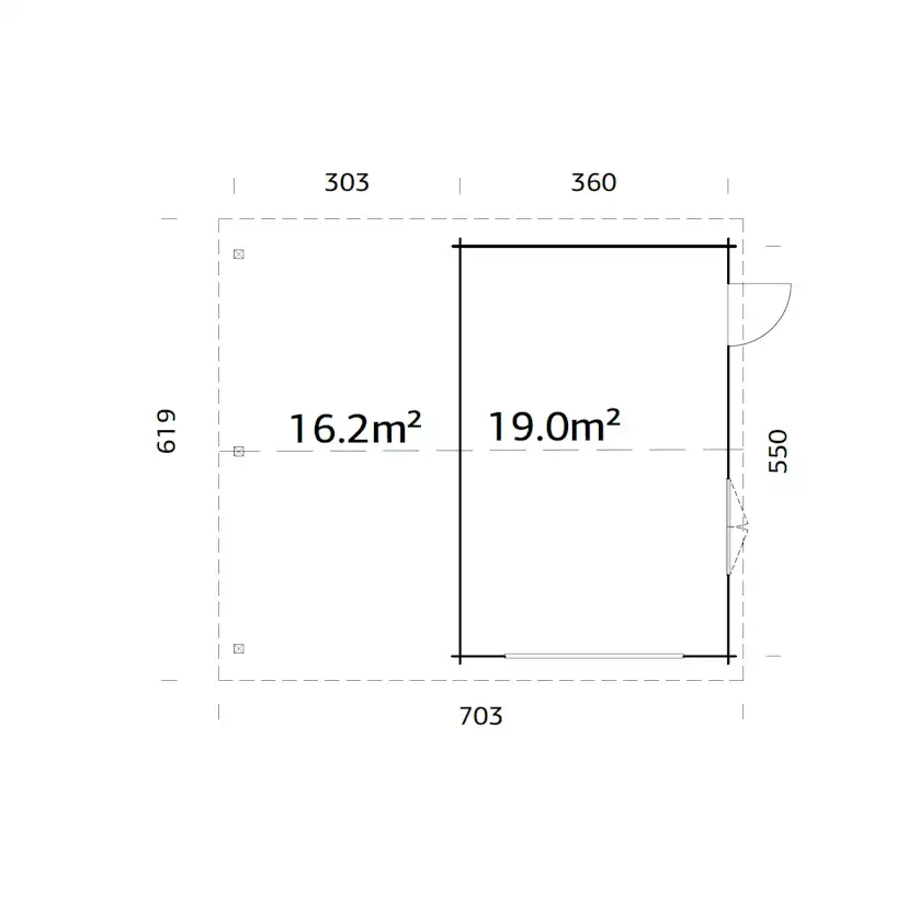 Roger 19,0+16,2 m2 kit BNDIP Impregnerad brun