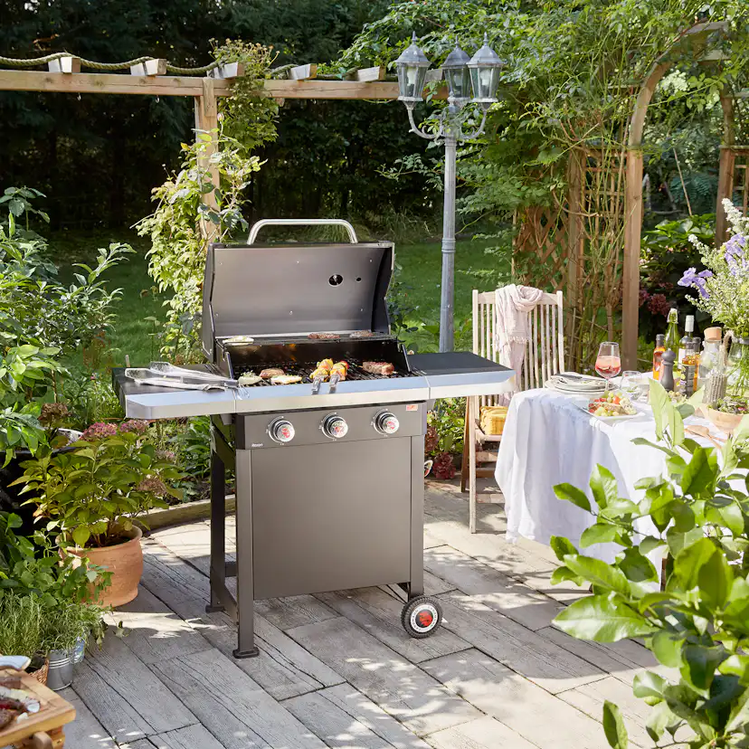 Gasolgrill Landmann Rexon PTS 3.0 Black Rostfritt Stål med 3 Brännare