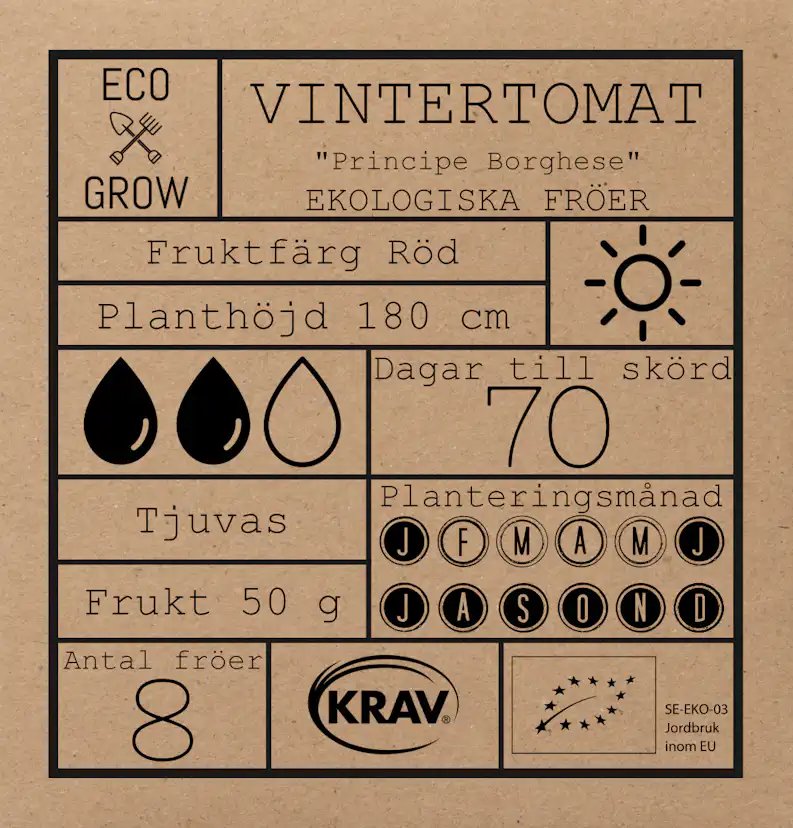 Fröpåse Eco Grow Vintertomat Principe Borghese