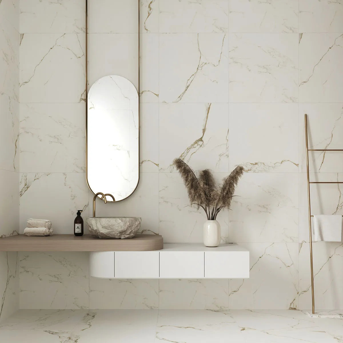 Klinker Tenfors Carrara Gold Marmor Matt 60x60