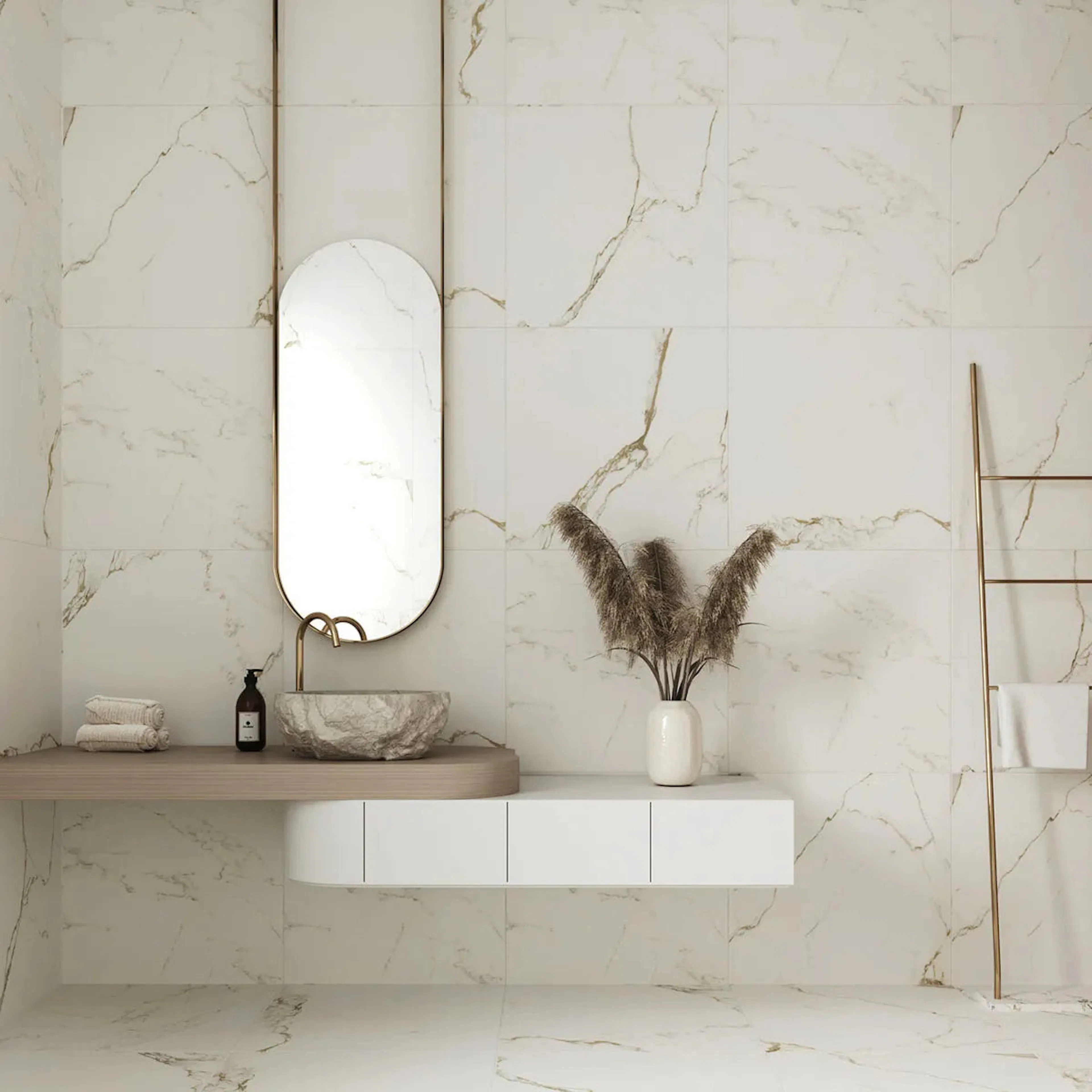 Klinker Tenfors Carrara Gold Marmor Matt 60x60