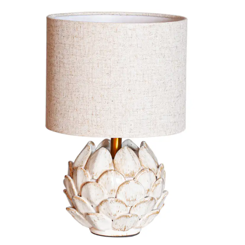Bordslampa Cottex Rosanna H30 cm Keramikfot med Linneskräm