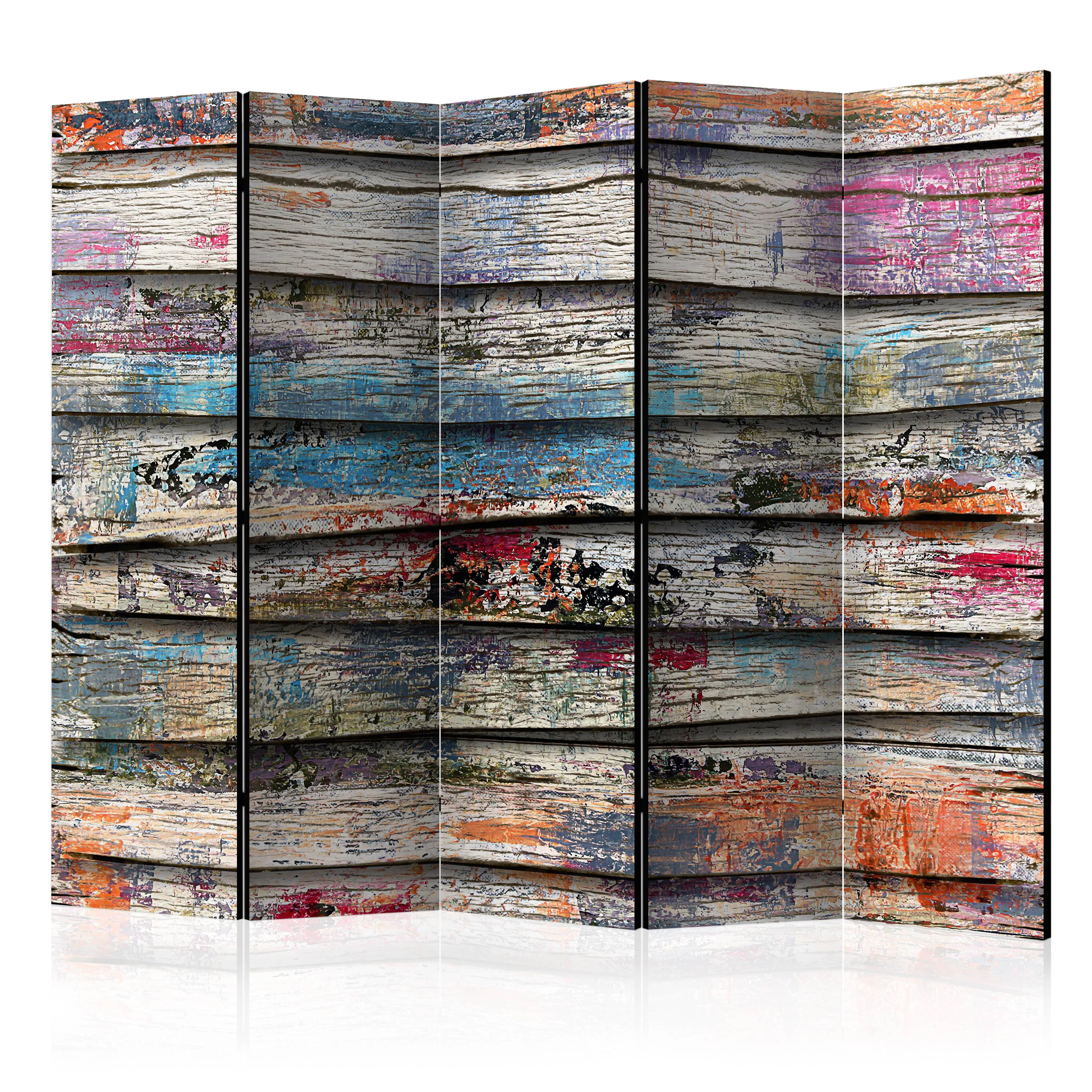 Rumsavdelare Skärmvägg Arkiio Colourful Wood II 225x172 cm
