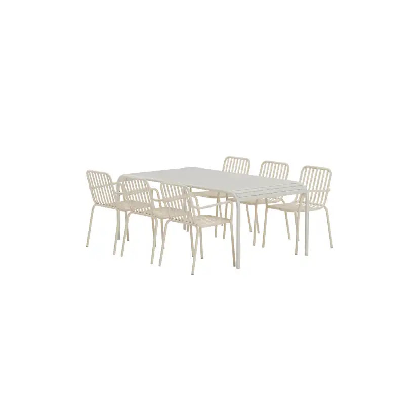 Matgrupp Utomhus Venture Home Borneo 100x200 cm med 6 st Peking Trädgårdsstolar