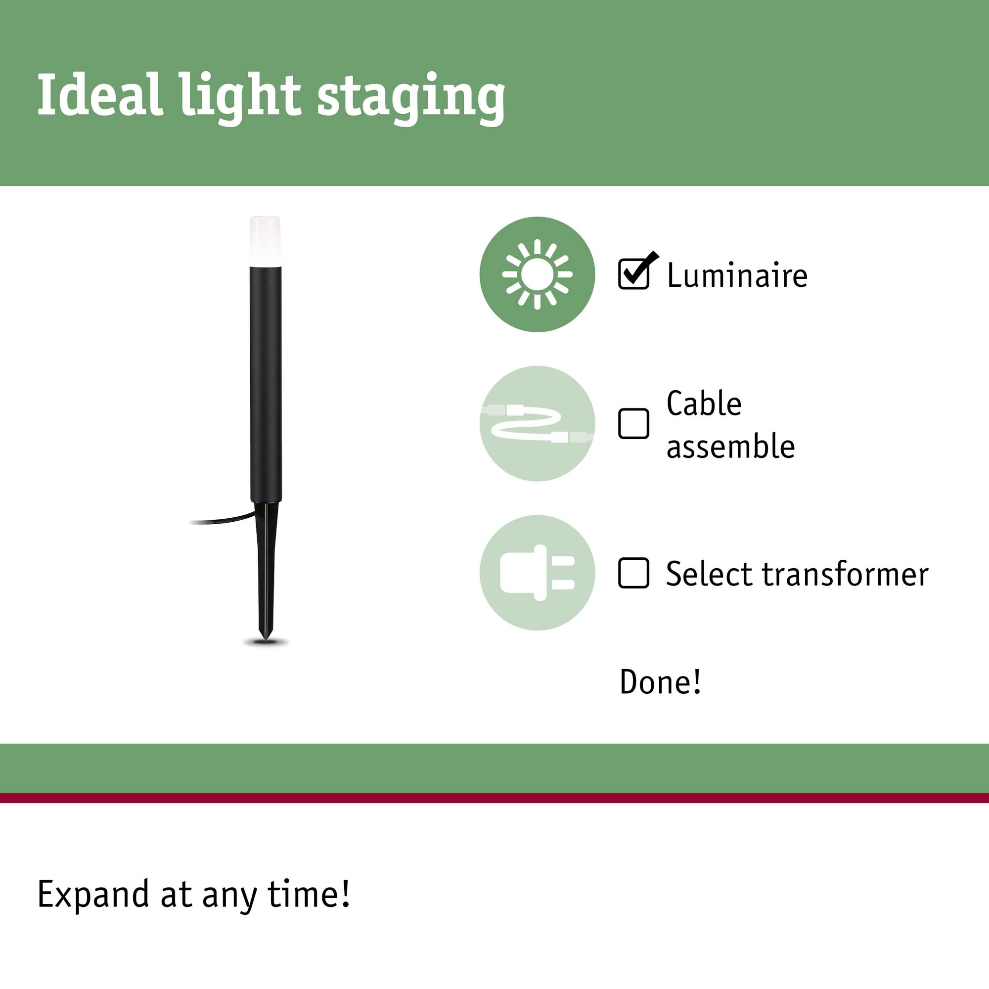 Pollare LED Paulmann Flarea Plug & Shine IP65 24V Höjd: 400 mm