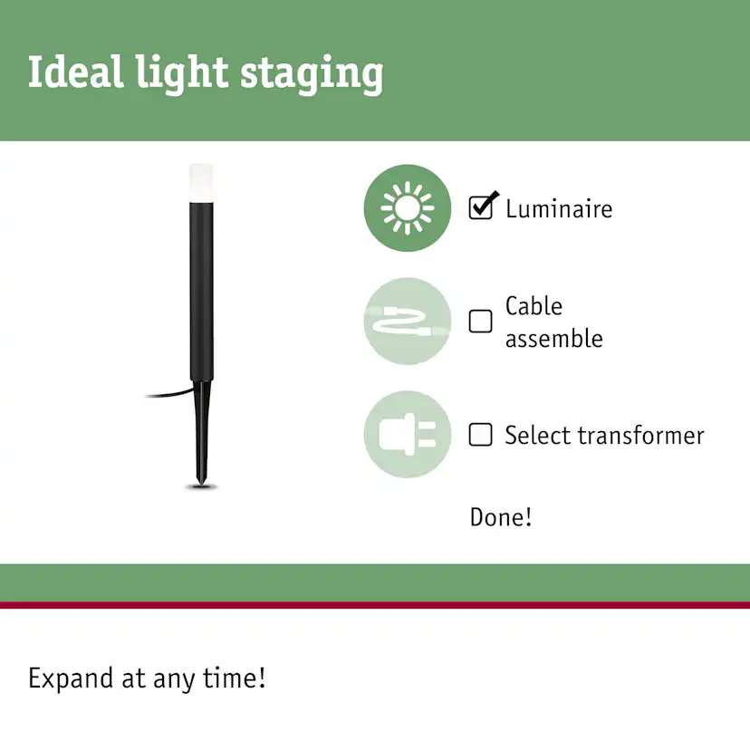 Pollare LED Paulmann Flarea Plug & Shine IP65 24V Höjd: 400 mm