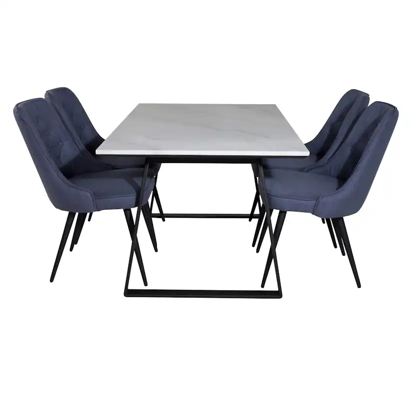 Matgrupp Venture Home Estelle 140 med 4 Vera Stolar PolyEstelletyg