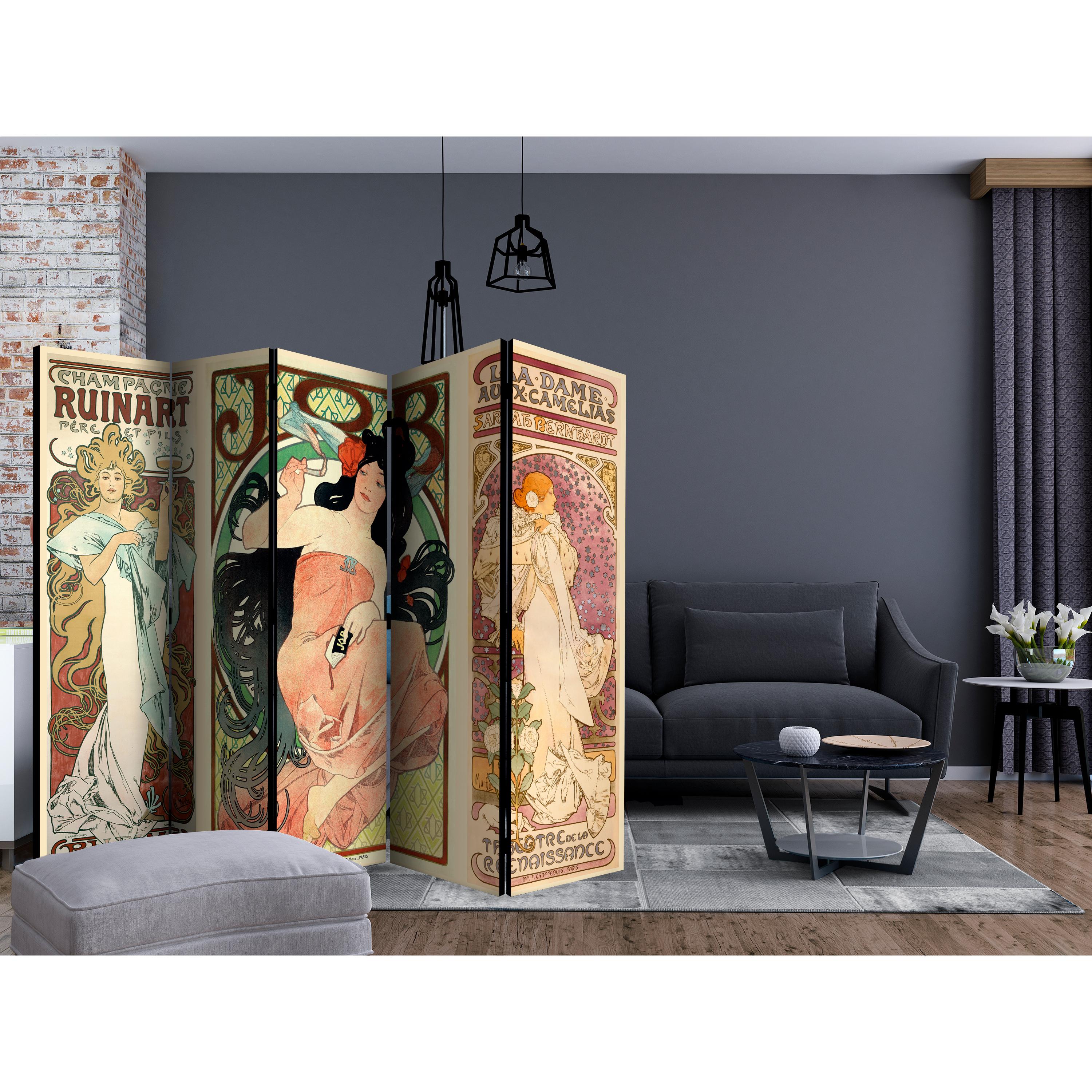 Rumsavdelare Skärmvägg Arkiio Alphonse Mucha Women's II 225x172 cm