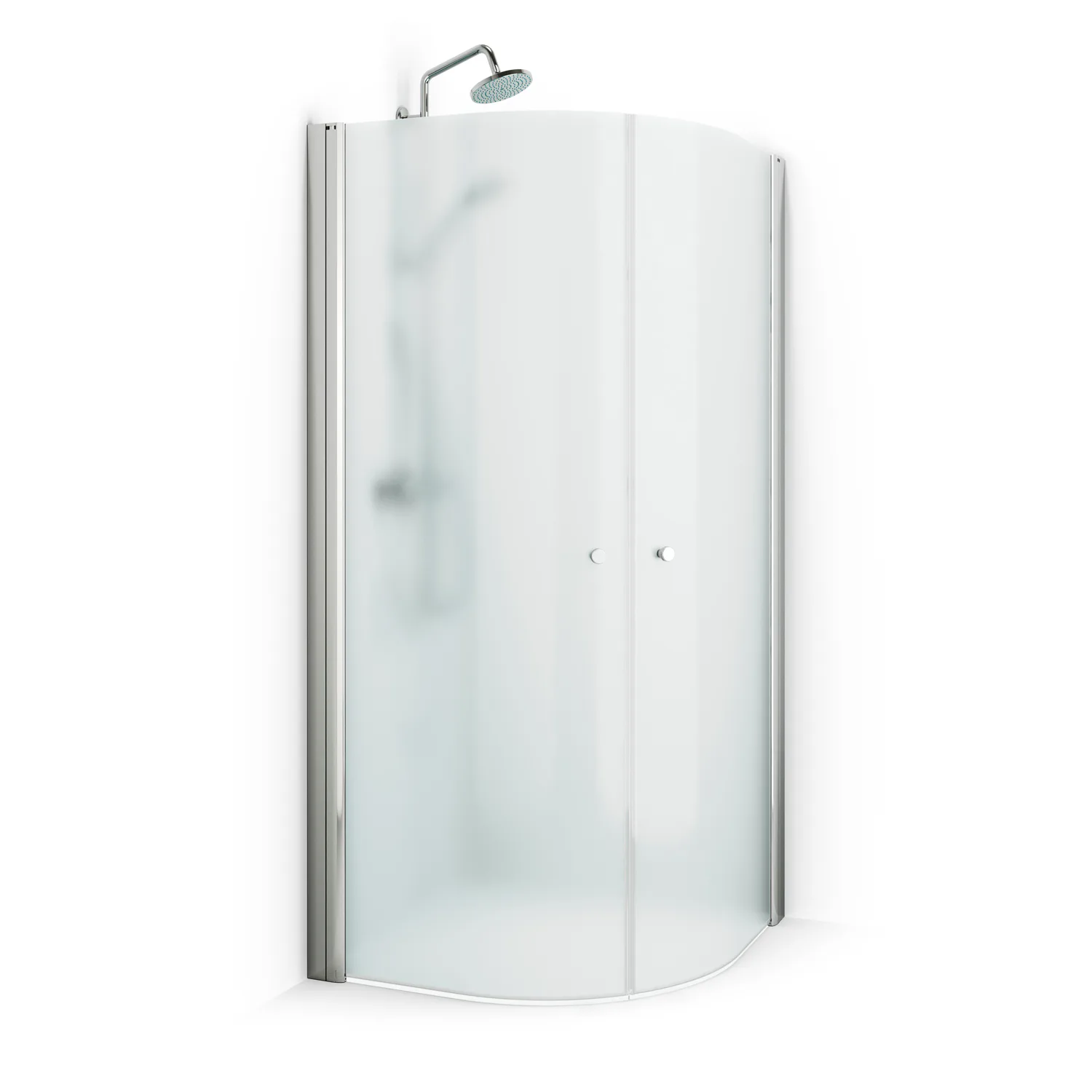 Duschhörna Macro Design Spirit Round, 800x800x1970 mm, Krom, Ice med Knopp