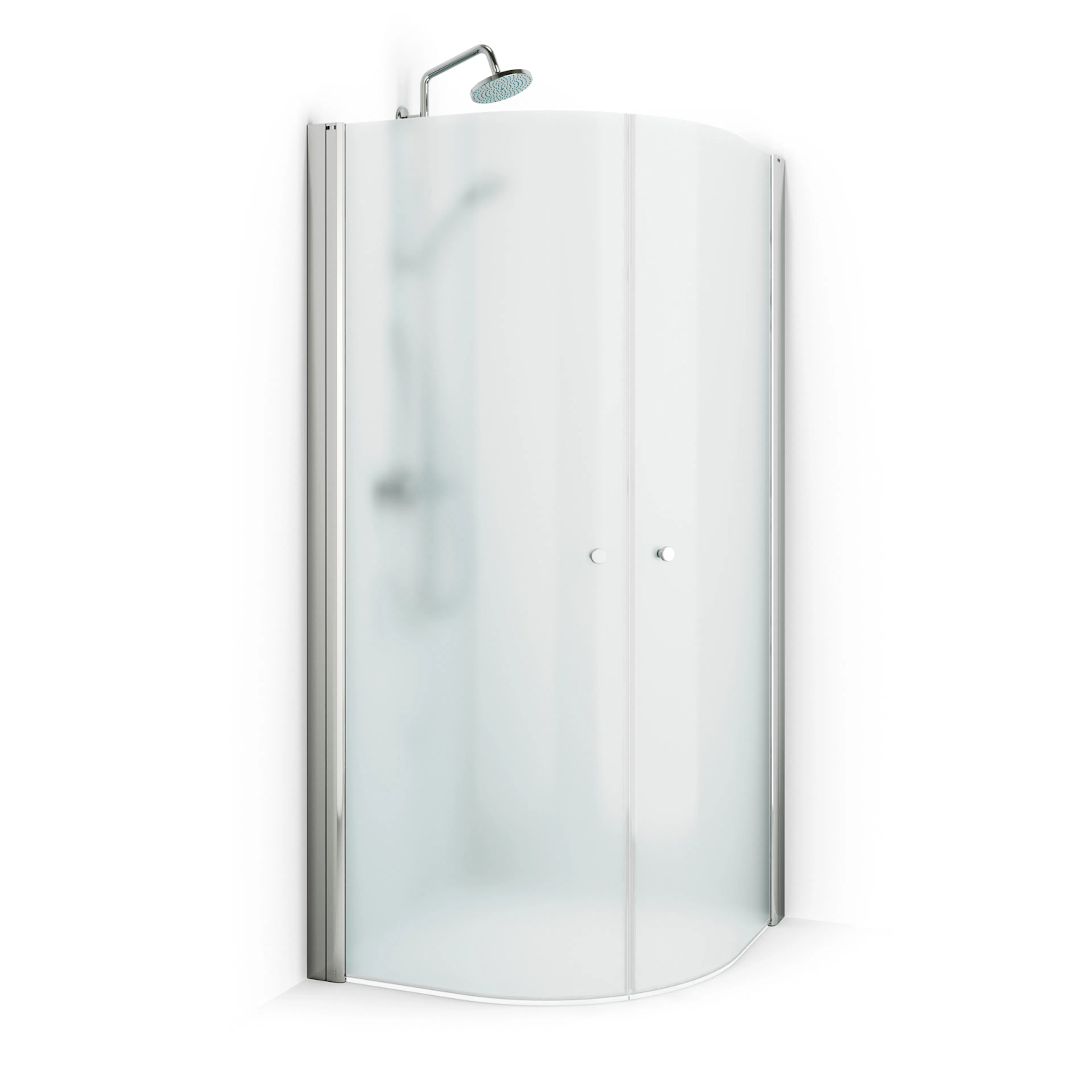 Duschhörna Macro Design Spirit Round, 800x800x1970 mm, Krom, Ice med Knopp