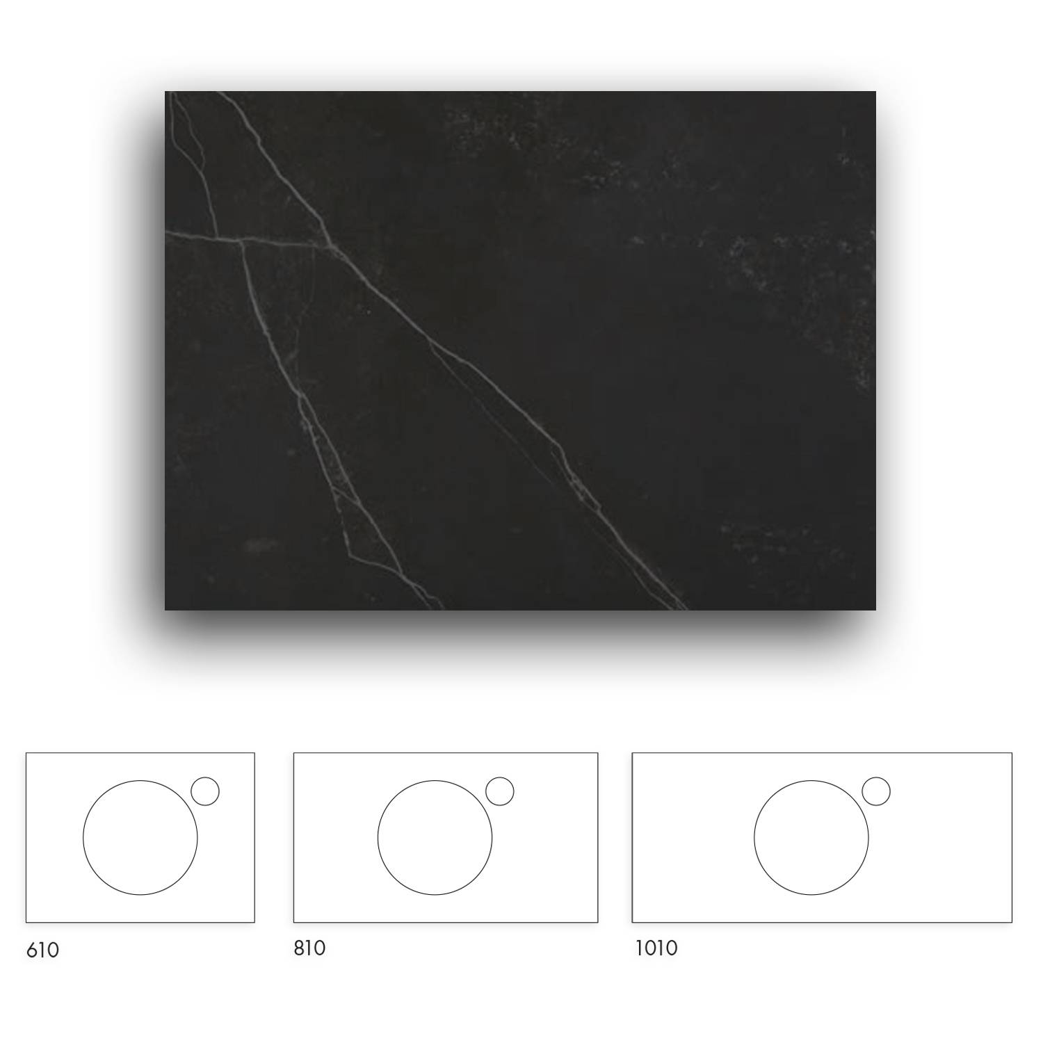 Bänkskiva Macro Design Crown+ Dekton  610 till Tvättställsskåp Crown