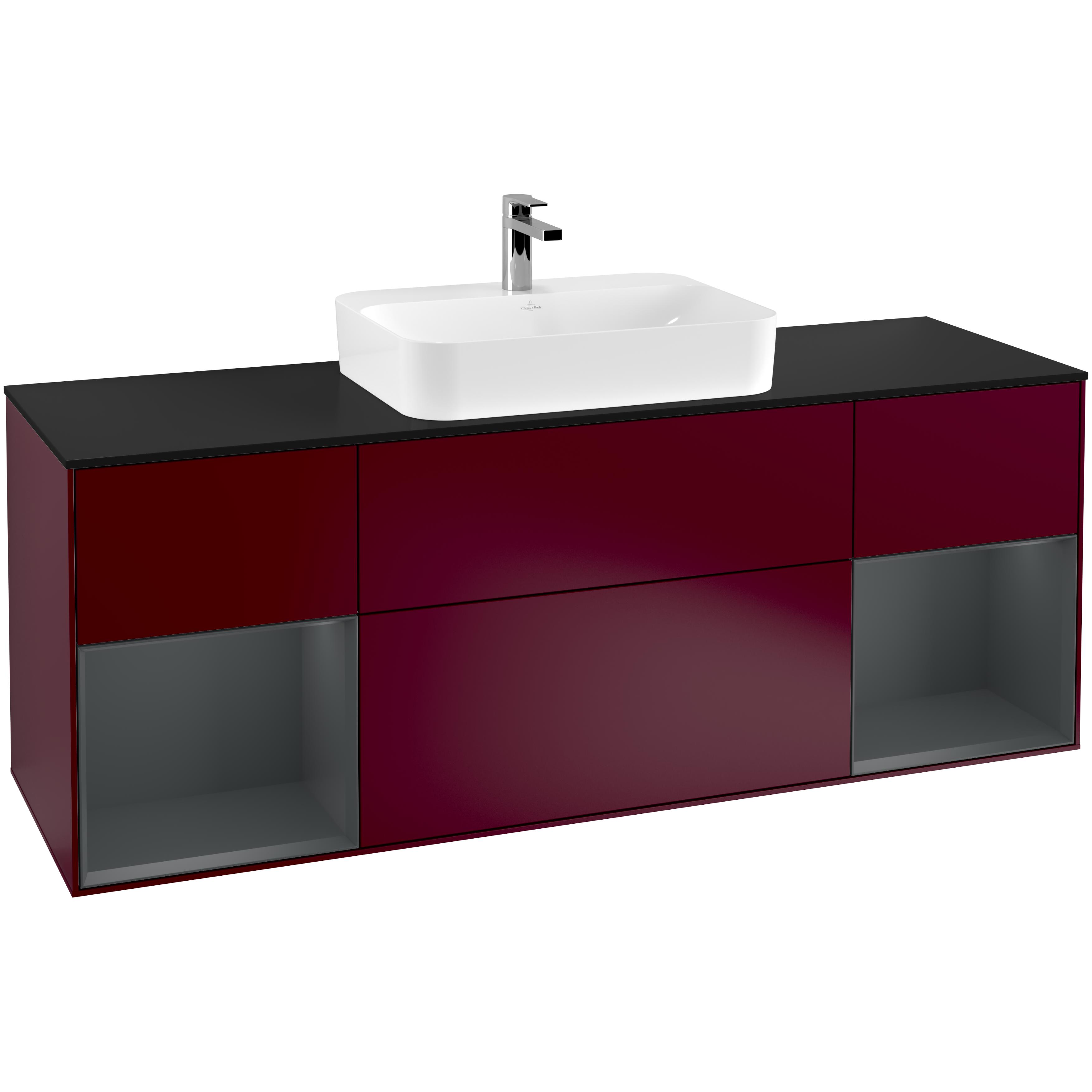 Tvättställsskåp Villeroy & Boch Finion med Två Hyllor och Bänkskiva för Ytmonterat Tvättställ