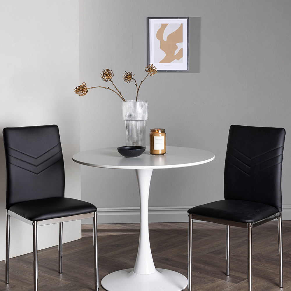 Matgrupp Venture Home Hamden Ø80 cm med 2 st Lily stolar