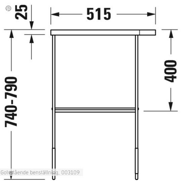 Benställning Duravit DuraSquare Golvstående till Tvättställ