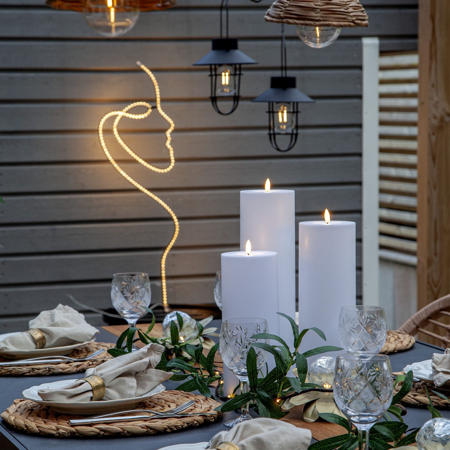 LED-Ljus Star Trading Flamme Rak Vit