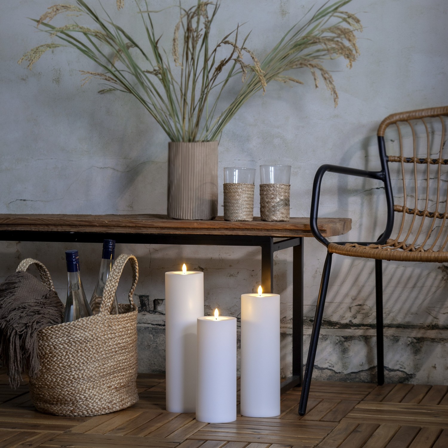 LED-Ljus Star Trading Flamme Rak Vit