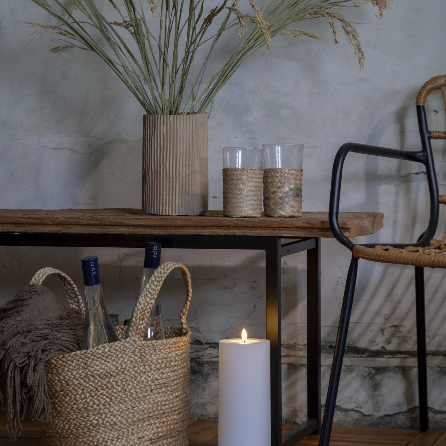 LED-Ljus Star Trading Flamme Rak Vit