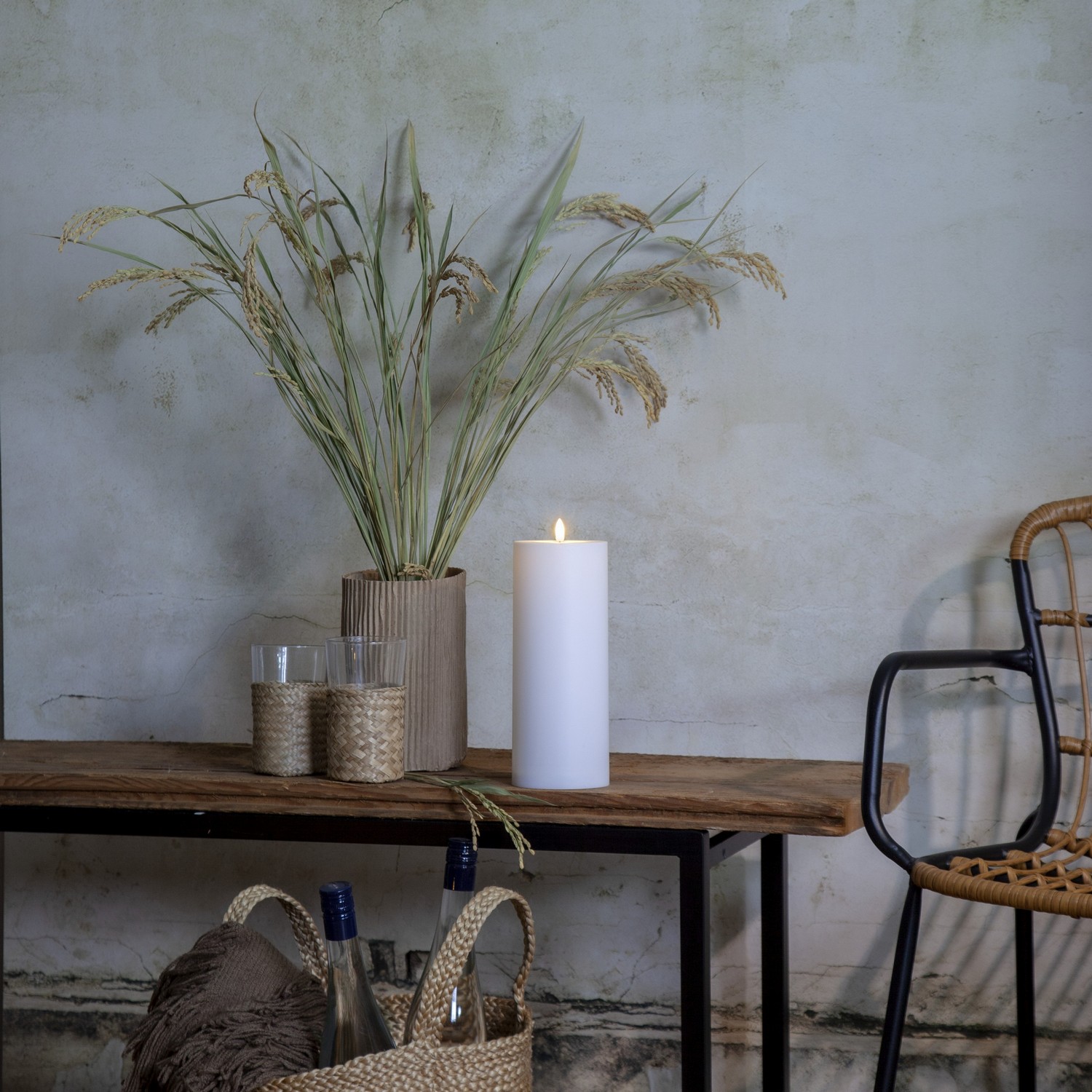 LED-Ljus Star Trading Flamme Rak Vit