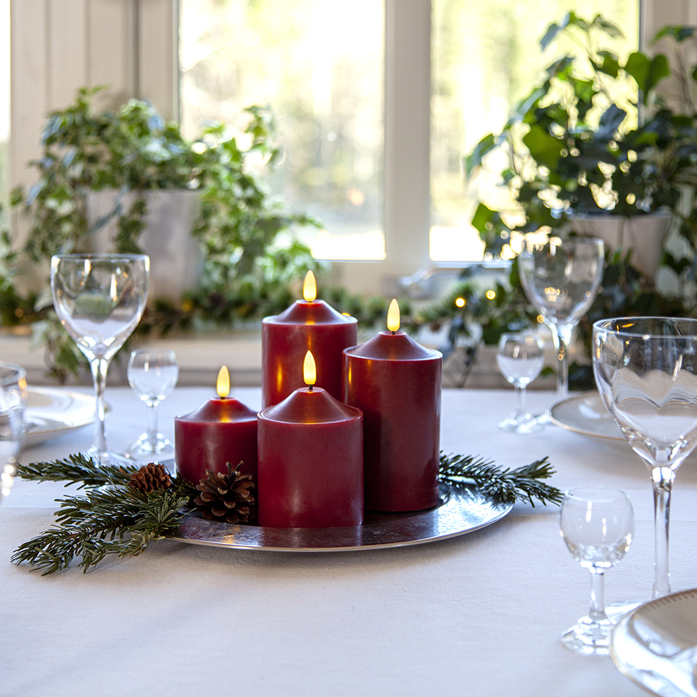 LED-Blockljus Star Trading Flamme Röd