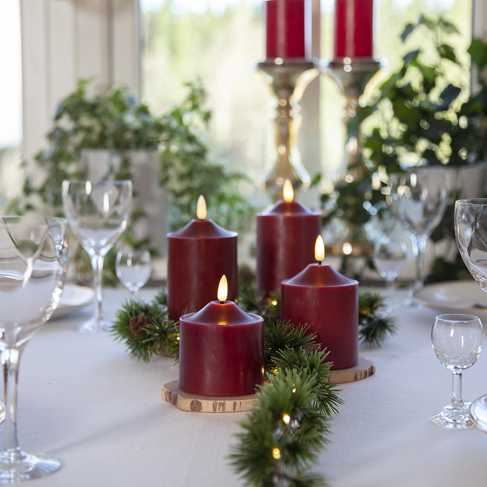 LED-Blockljus Star Trading Flamme Röd