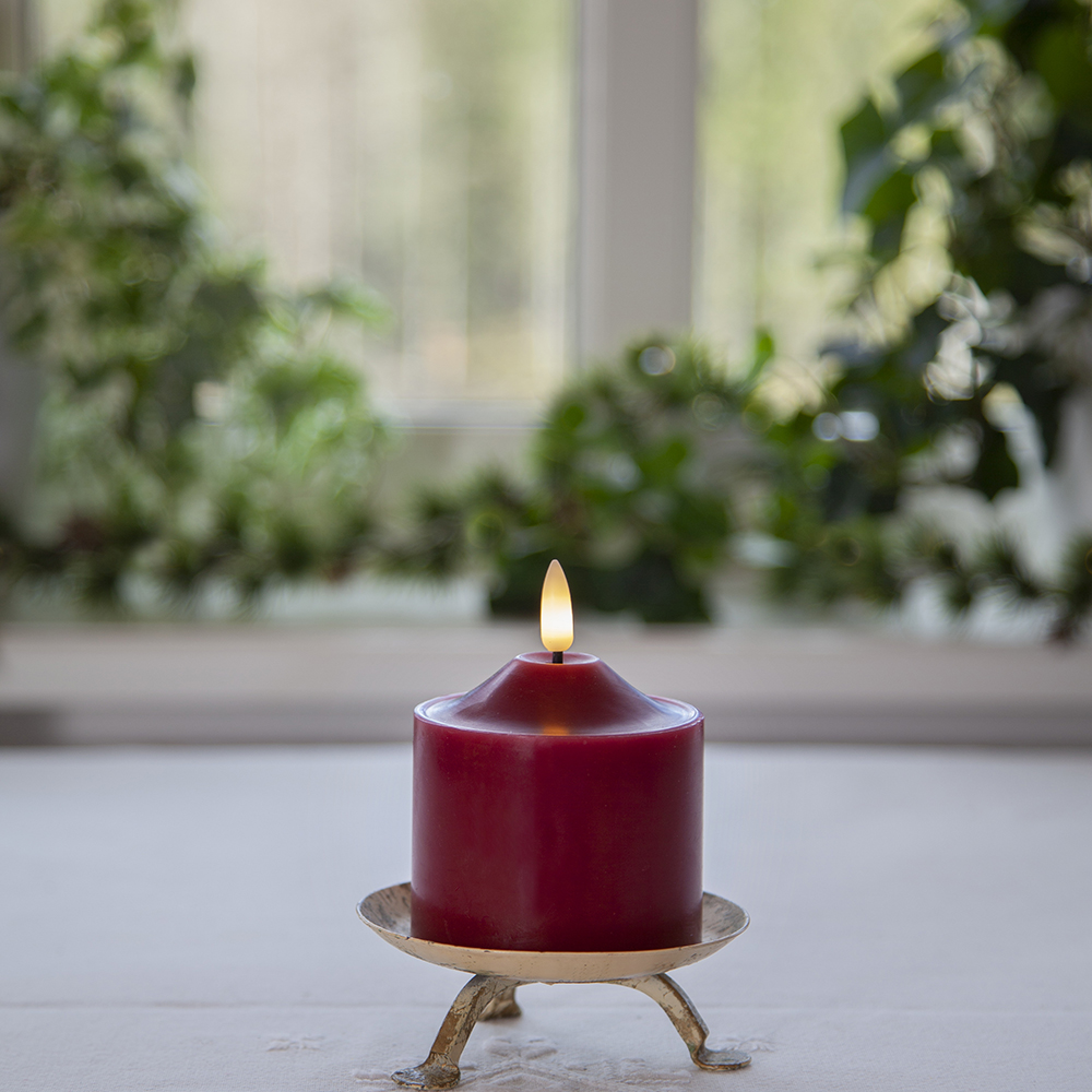 LED-Blockljus Star Trading Flamme Röd