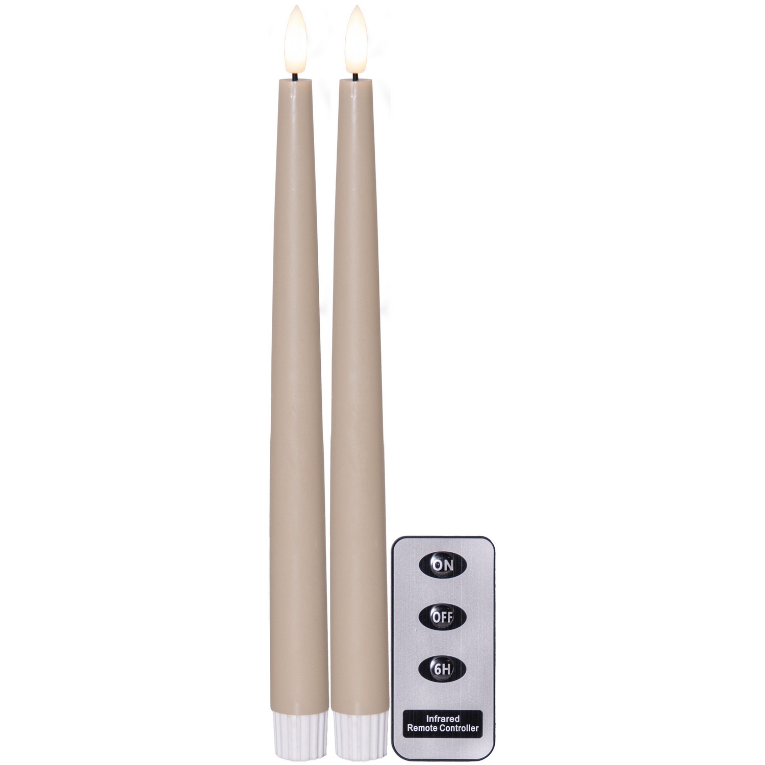 Antikljus Star Trading Flamme Slim 2-pack Beige