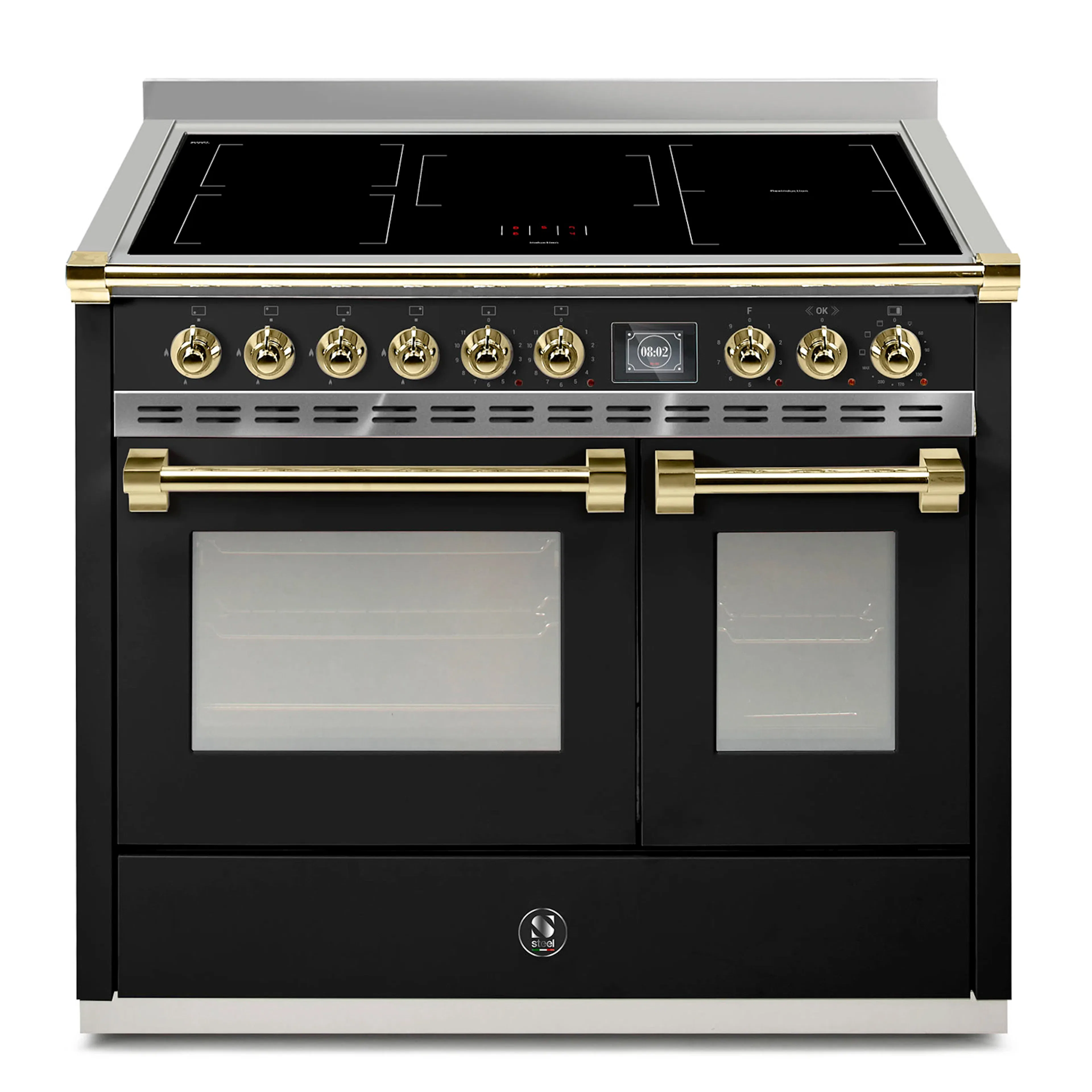 Induktionsspis Steel Ascot Combi-Steam 100cm med Två Ugnar