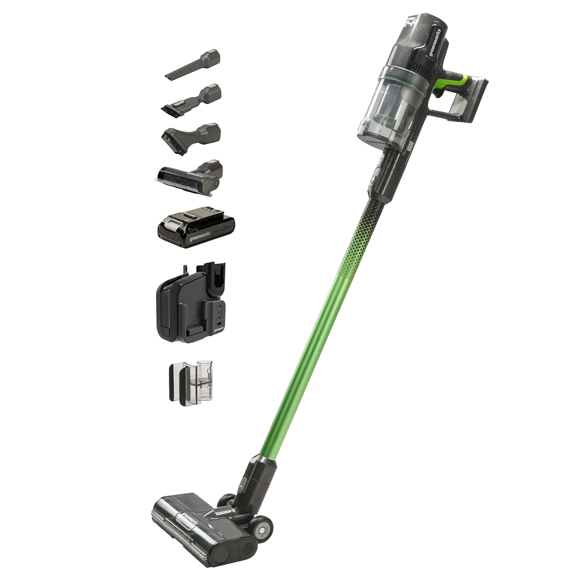 Handdammsugare Greenworks GD24SVK4 24V Med 4Ah Batteri & Laddare