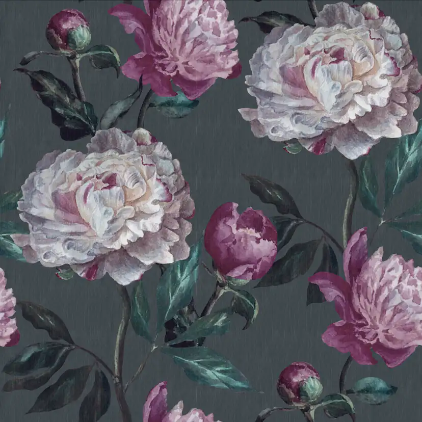 Tapet WOW Peony Mångfärgad